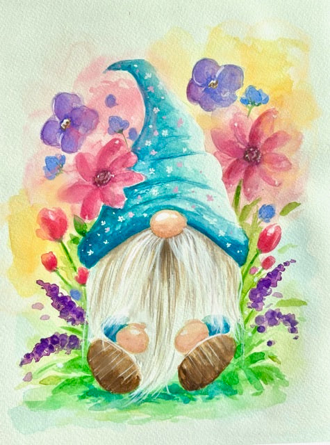 Spring Gnome - Watercolour