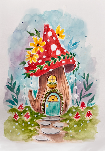 Fairy Cottage - Watercolour