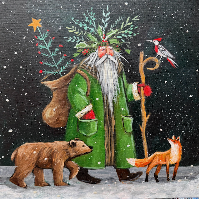 Green Woodland Santa