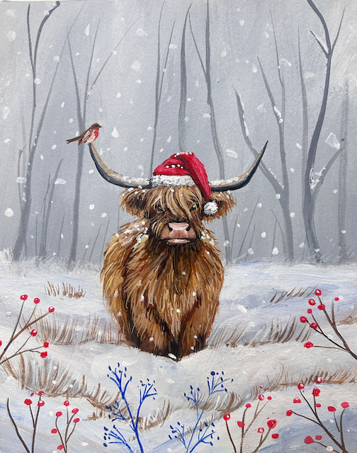 Highland Christmas Cow