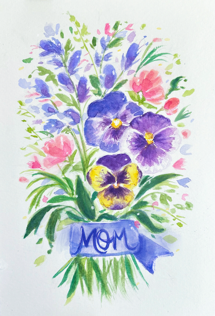 Beginners Mother Day Card - Watercolour