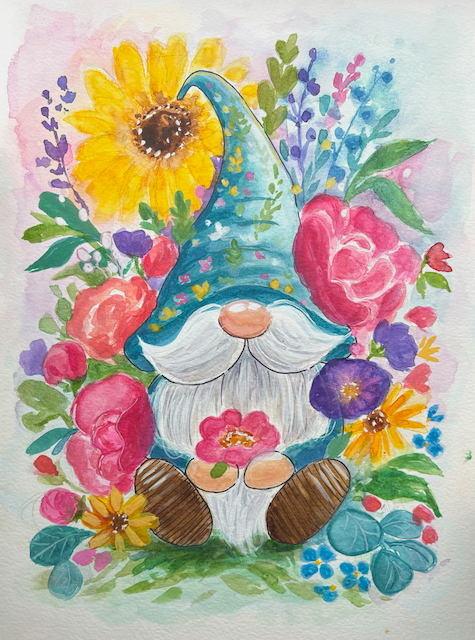 Spring Gnome - Watercolour