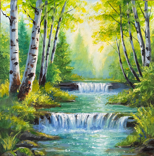 Summer Forest Waterfall