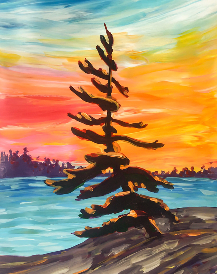 Washabuck Fundraiser Paint Night - Sunset Pine