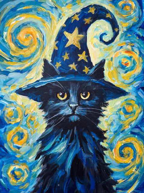 Van Gogh Witch Cat