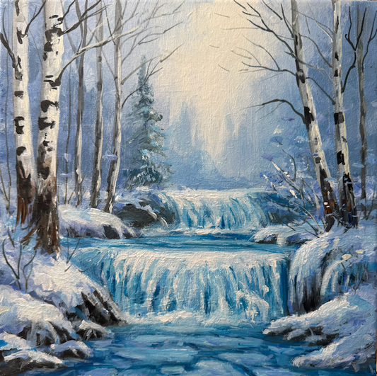 Winter Forest Waterfall
