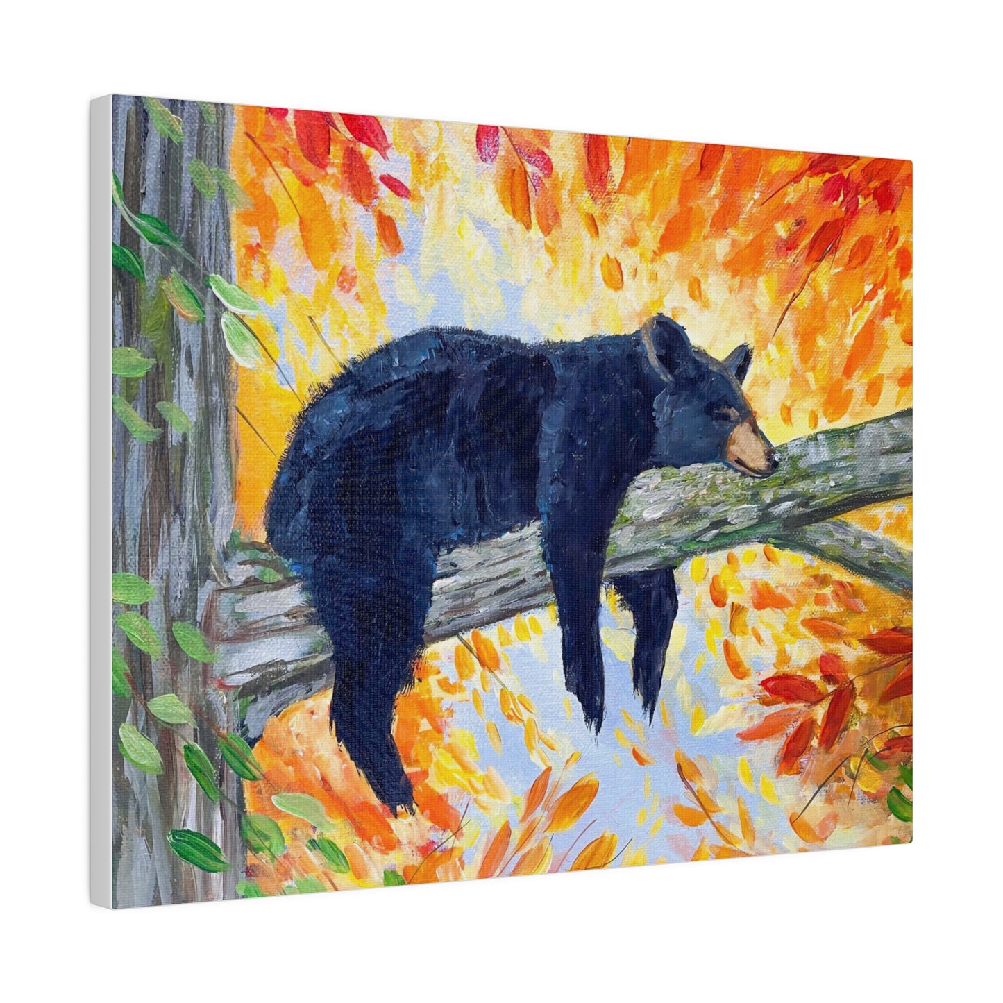 Bear Cozy Autumn | Matte Canvas, Stretched