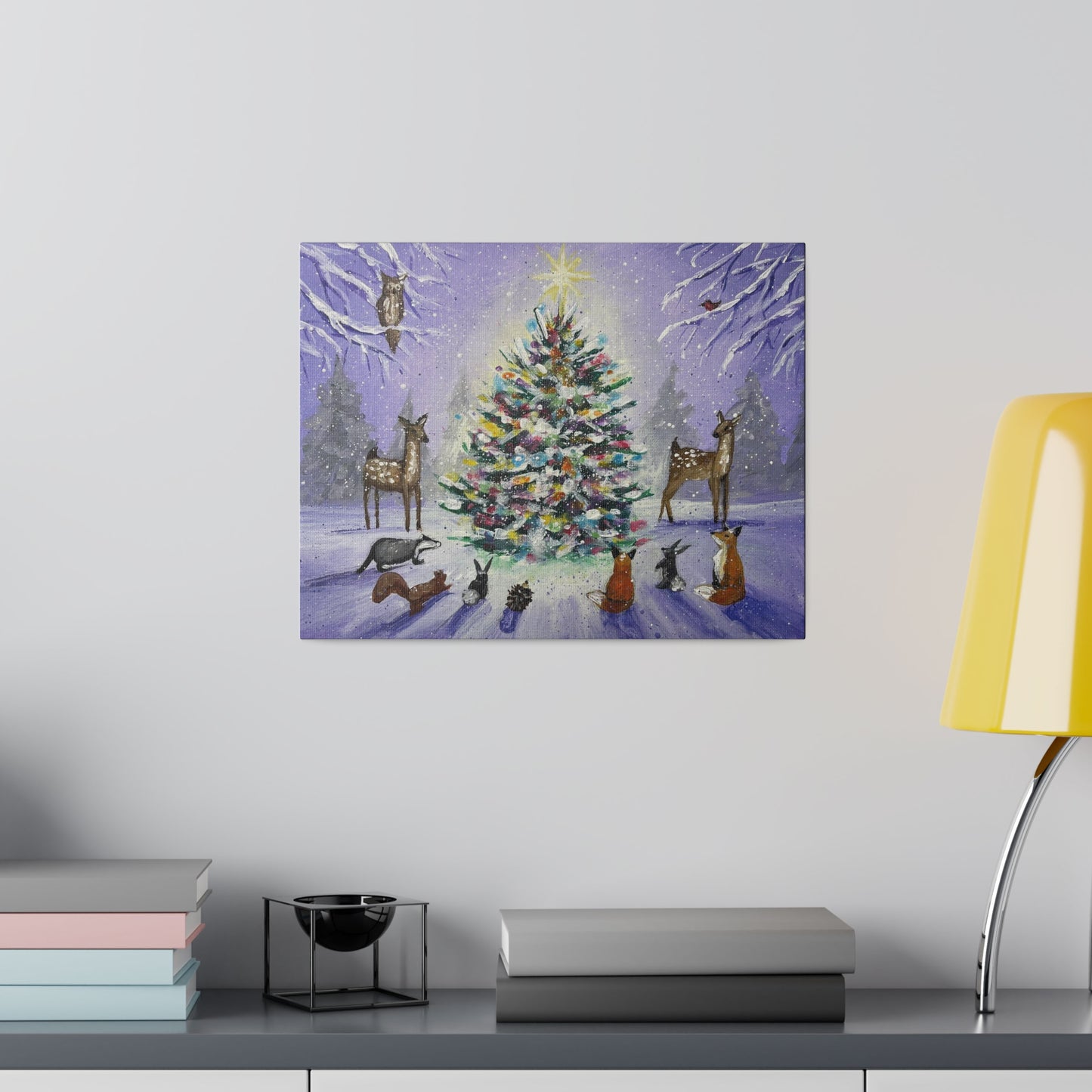 Woodland Critter Christmas | Matte Canvas, Stretched