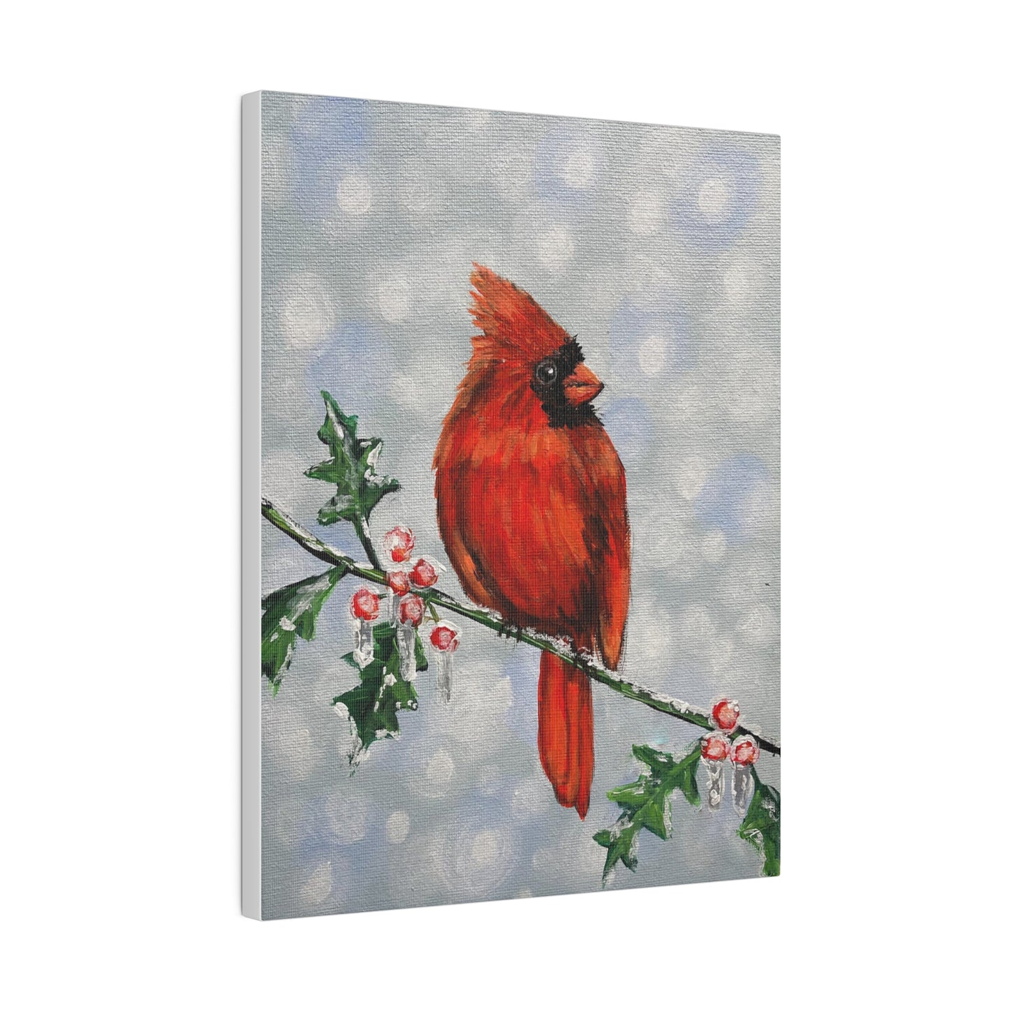 Holly Berry Birdie | Matte Canvas, Stretched