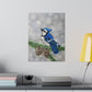 Snowy Blue Jay | Matte Canvas, Stretched