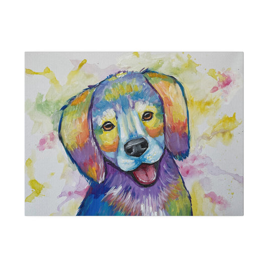 Colourful Dog | Matte Canvas, Stretched