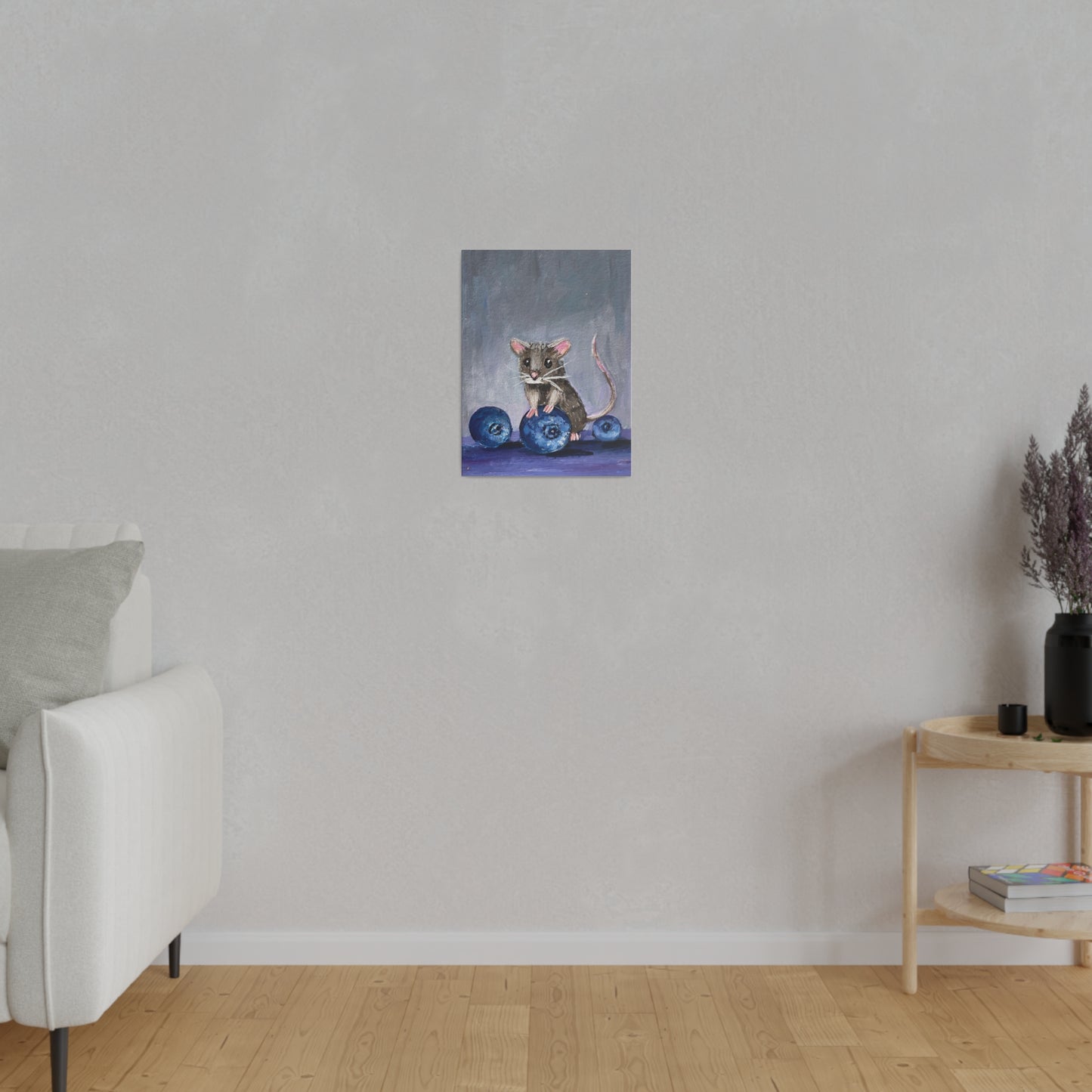Blueberry Mouse | Matte Canvas, Stretched