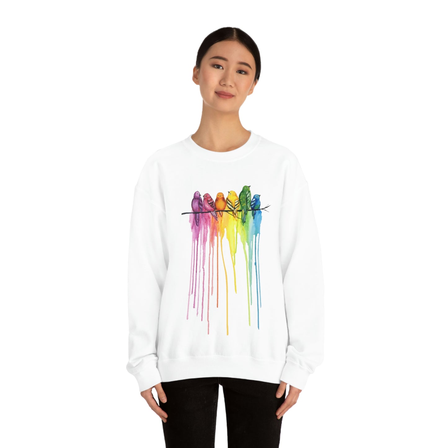 Rainbow Birds | Unisex Heavy Blend™ Crewneck Sweatshirt
