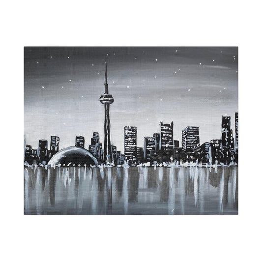 Black and White Toronto | Matte Canvas, Stretched