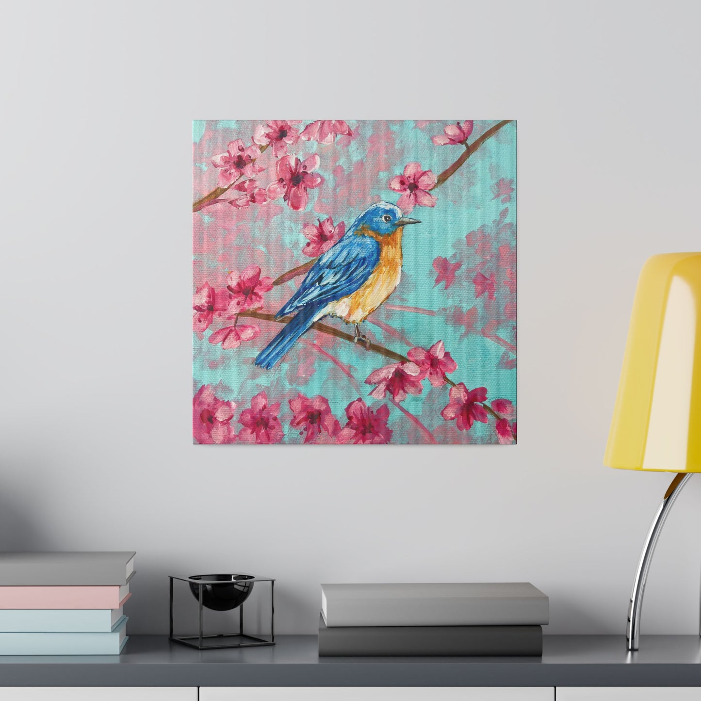 Cherry Blossom Bluebird | Matte Canvas, Stretched