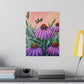Buzzin' Above Coneflowers | Matte Canvas, Stretched