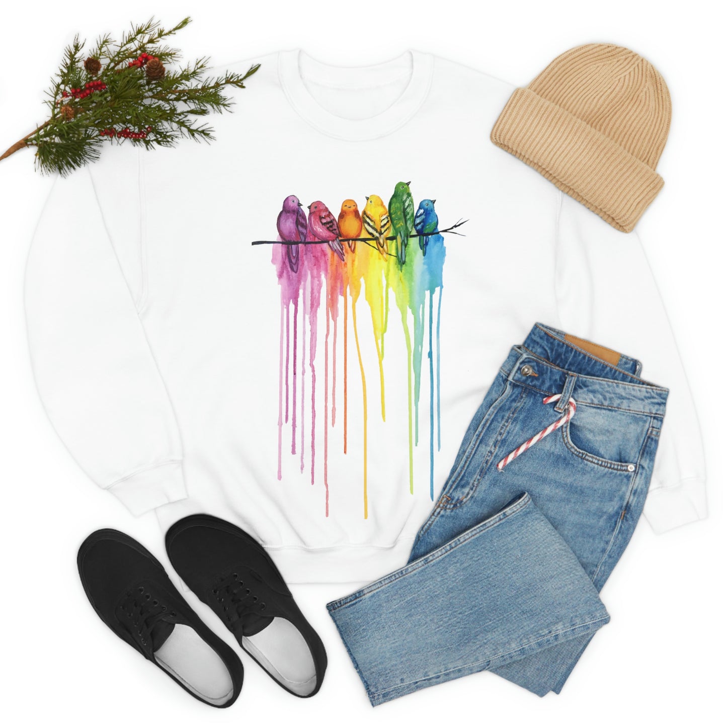 Rainbow Birds | Unisex Heavy Blend™ Crewneck Sweatshirt