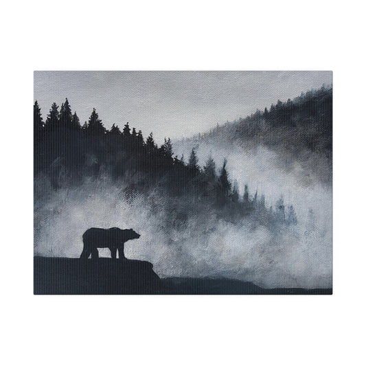 Black and White Bear | Matte Canvas, Stretched