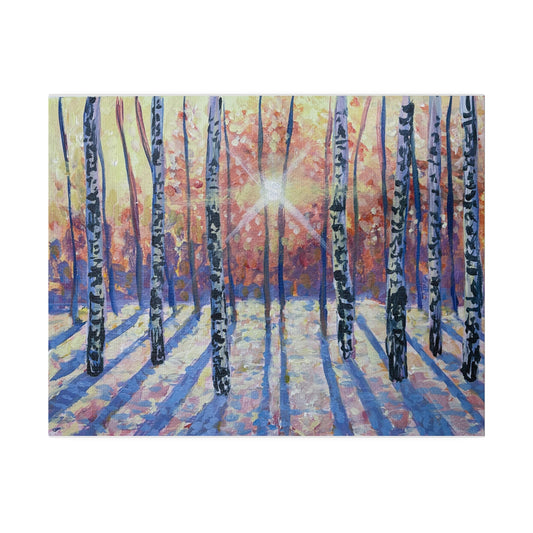 Winter Birch | Matte Canvas, Stretched