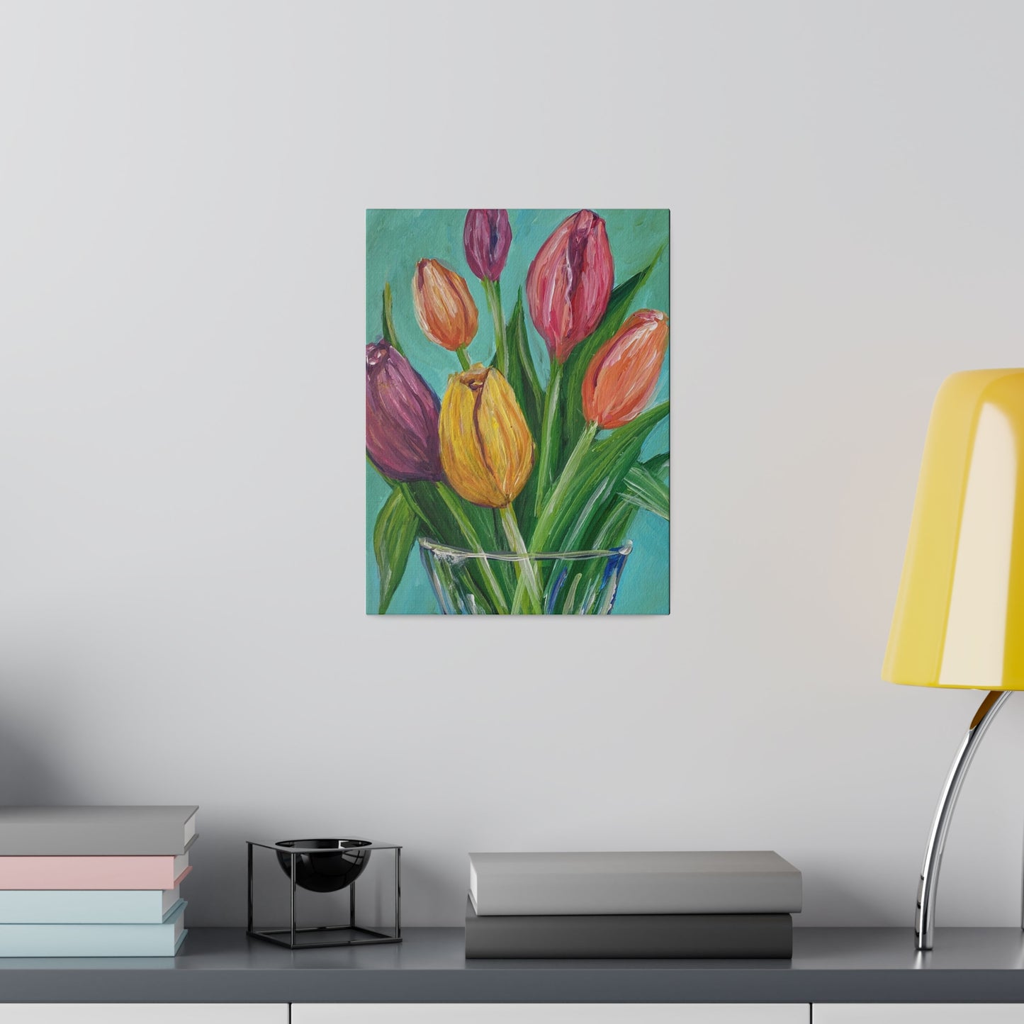 Tabletop Tulips | Matte Canvas, Stretched