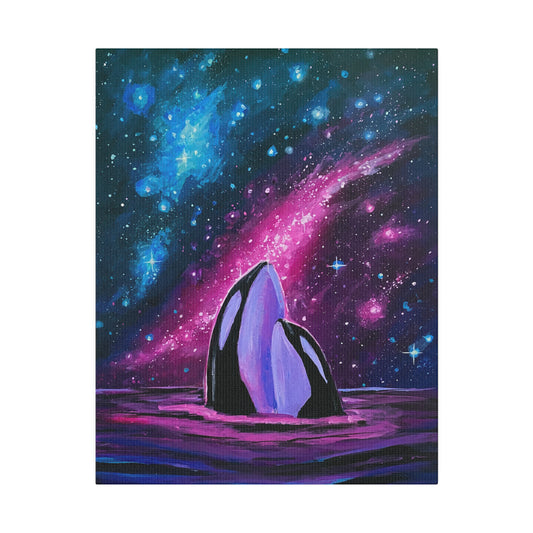 Galactic Orcas | Matte Canvas, Stretched