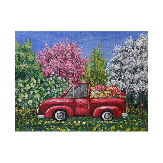Spring Truck | Matte Canvas, Stretched