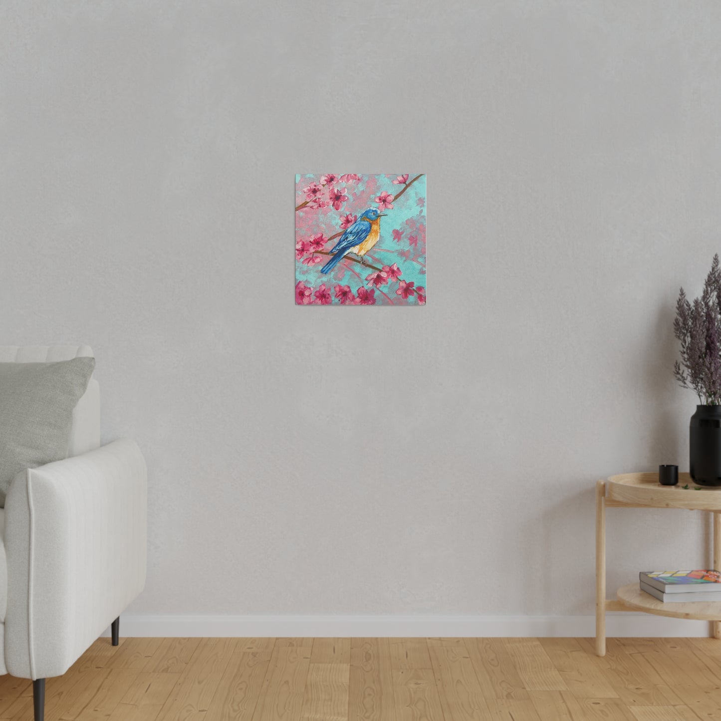 Cherry Blossom Bluebird | Matte Canvas, Stretched