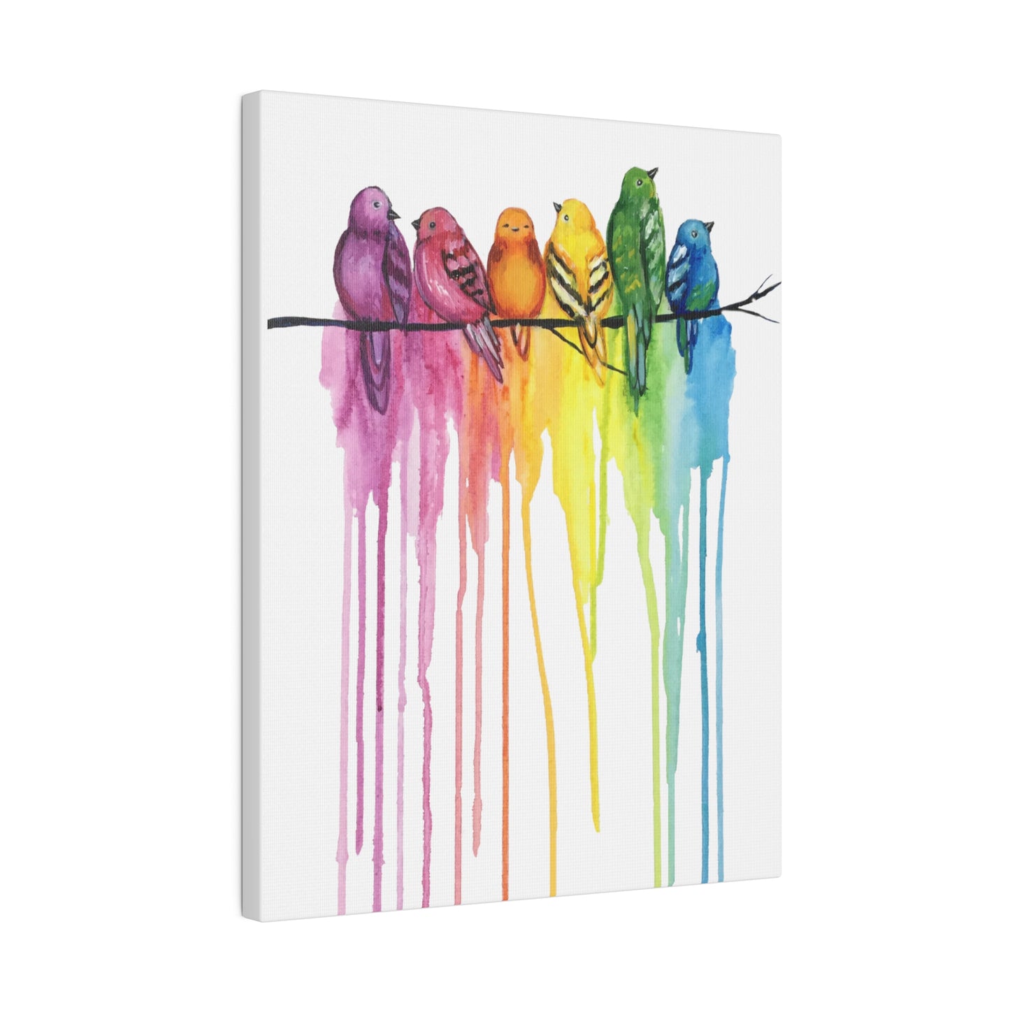 Rainbow Birds | Matte Canvas, Stretched