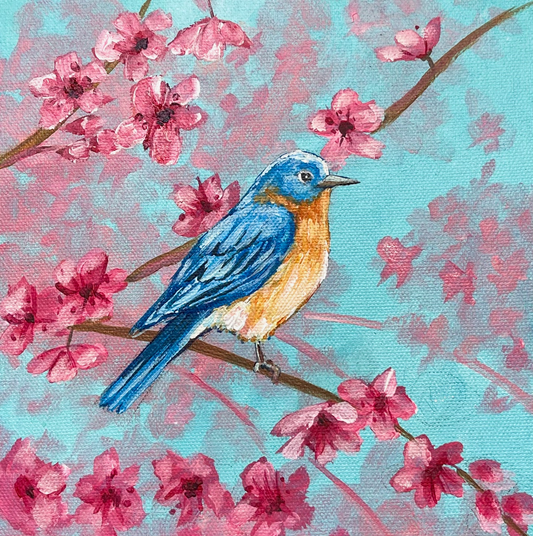 Cherry Blossom Blue Bird