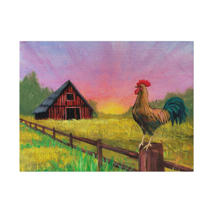 Rooster at Dawn | Matte Canvas, Stretched