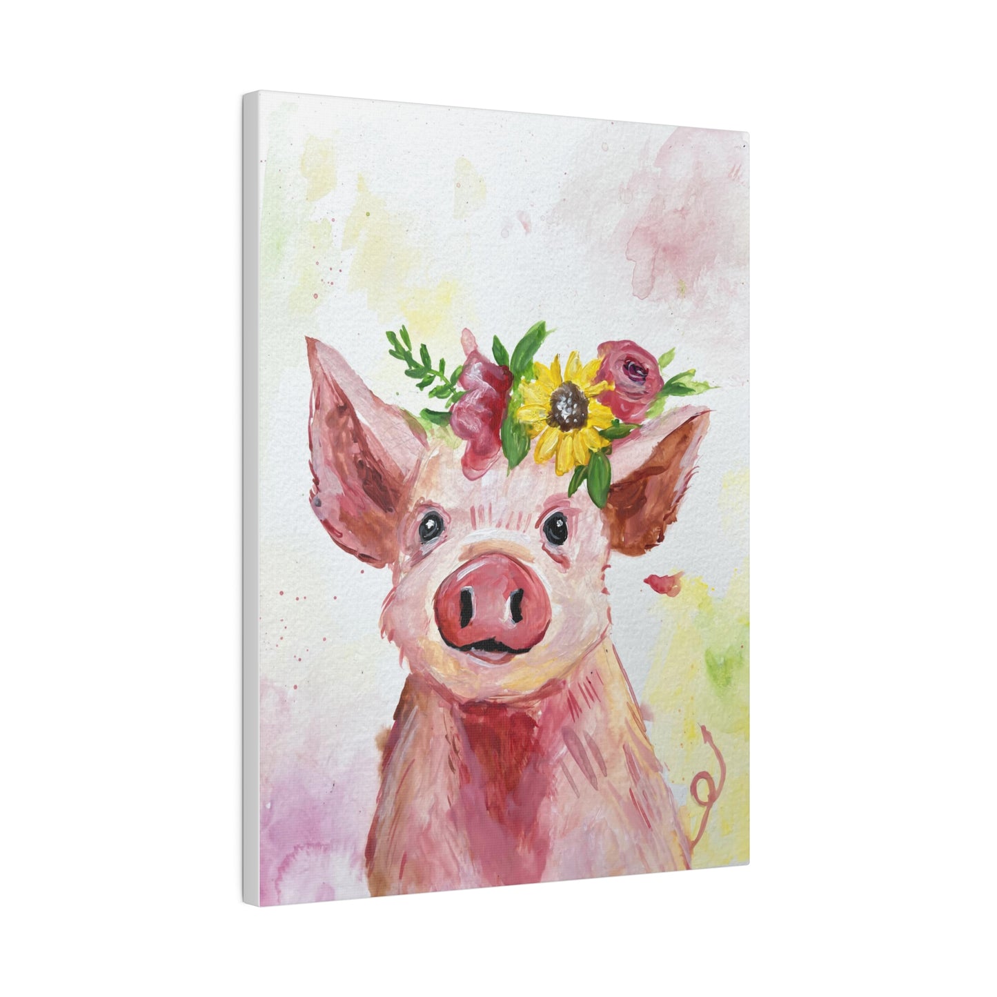 Farmyard Friends - Pig | Matte Canvas, Stretched