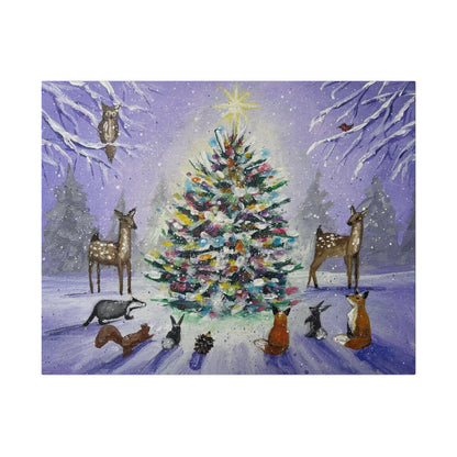 Woodland Critter Christmas | Matte Canvas, Stretched