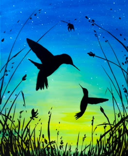 Hummingbirds at Dawn