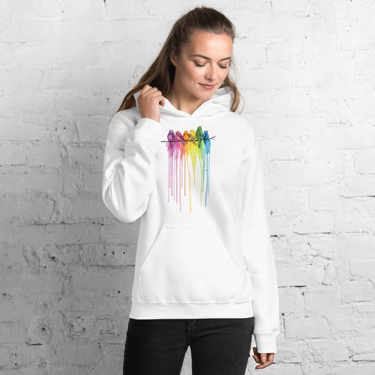 Rainbow Birds Unisex Hoodie