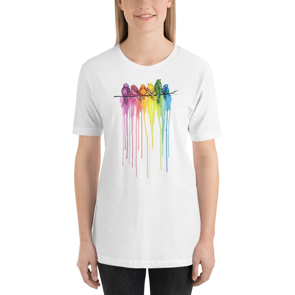 Rainbow Birds Unisex t-shirt